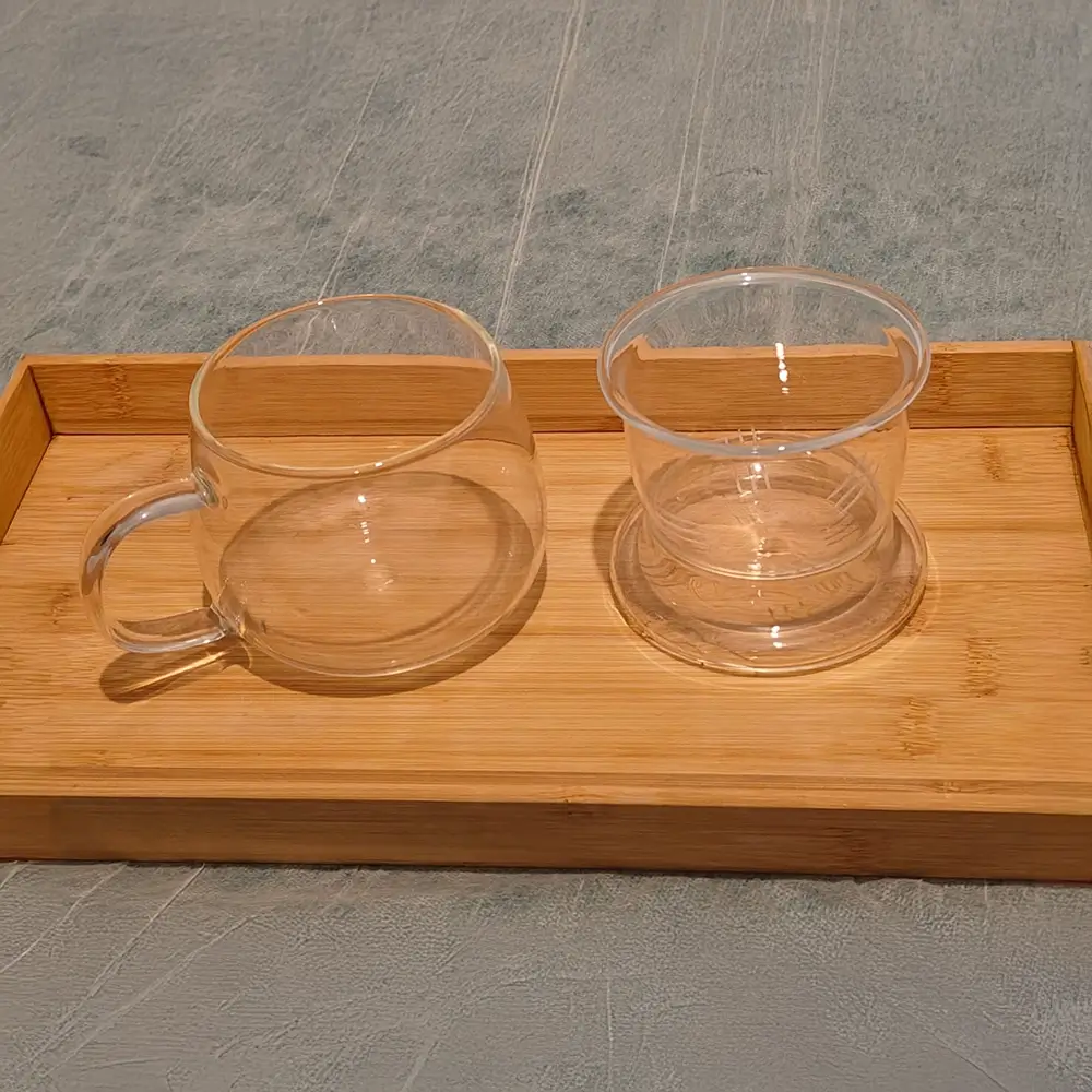 Glass cut with infuser and lid -Ann'c Tea Online Shop
